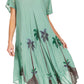 Sakkas Watercolor Palm Tree Tank Caftan Dress