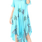 Sakkas Watercolor Palm Tree Tank Caftan Dress
