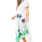Sakkas Watercolor Palm Tree Tank Caftan Dress