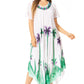 Sakkas Watercolor Palm Tree Tank Caftan Dress