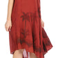 Sakkas Watercolor Palm Tree Tank Caftan Short Dress