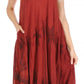 Sakkas Watercolor Palm Tree Tank Caftan Short Dress