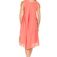 Sakkas Watercolor Palm Tree Tank Caftan Short Dress