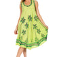 Sakkas Watercolor Palm Tree Tank Caftan Short Dress