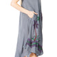 Sakkas Watercolor Palm Tree Tank Caftan Short Dress