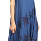 Sakkas Watercolor Palm Tree Tank Caftan Short Dress