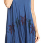 Sakkas Watercolor Palm Tree Tank Caftan Short Dress