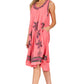 Sakkas Watercolor Palm Tree Tank Caftan Short Dress