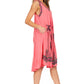Sakkas Watercolor Palm Tree Tank Caftan Short Dress
