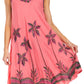 Sakkas Watercolor Palm Tree Tank Caftan Short Dress