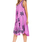 Sakkas Watercolor Palm Tree Tank Caftan Short Dress