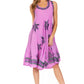 Sakkas Watercolor Palm Tree Tank Caftan Short Dress