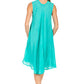 Sakkas Watercolor Palm Tree Tank Caftan Short Dress