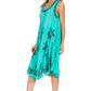 Sakkas Watercolor Palm Tree Tank Caftan Short Dress