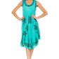 Sakkas Watercolor Palm Tree Tank Caftan Short Dress