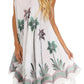Sakkas Watercolor Palm Tree Tank Caftan Short Dress