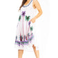 Sakkas Watercolor Palm Tree Tank Caftan Short Dress