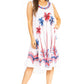 Sakkas Watercolor Palm Tree Tank Caftan Short Dress