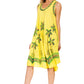Sakkas Watercolor Palm Tree Tank Caftan Short Dress