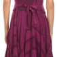 Sakkas Sundara Stonewashed Rayon Embroidered Mid Length Dress