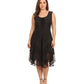 Sakkas Sundara Stonewashed Rayon Embroidered Mid Length Dress