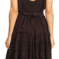 Sakkas Sundara Stonewashed Rayon Embroidered Mid Length Dress