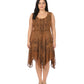 Sakkas Sundara Stonewashed Rayon Embroidered Mid Length Dress