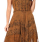 Sakkas Sundara Stonewashed Rayon Embroidered Mid Length Dress
