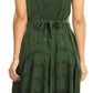 Sakkas Sundara Stonewashed Rayon Embroidered Mid Length Dress
