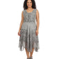 Sakkas Sundara Stonewashed Rayon Embroidered Mid Length Dress