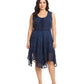 Sakkas Sundara Stonewashed Rayon Embroidered Mid Length Dress