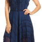 Sakkas Sundara Stonewashed Rayon Embroidered Mid Length Dress