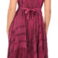 Sakkas Sundara Stonewashed Rayon Embroidered Mid Length Dress
