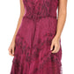 Sakkas Sundara Stonewashed Rayon Embroidered Mid Length Dress