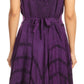 Sakkas Sundara Stonewashed Rayon Embroidered Mid Length Dress