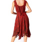 Sakkas Sundara Stonewashed Rayon Embroidered Mid Length Dress