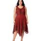 Sakkas Sundara Stonewashed Rayon Embroidered Mid Length Dress