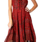 Sakkas Sundara Stonewashed Rayon Embroidered Mid Length Dress