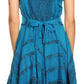 Sakkas Sundara Stonewashed Rayon Embroidered Mid Length Dress