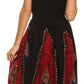 Sakkas Jaya Sleeveless Adjustable Tea Length Tube Top Embroidered Tie Dye Dress
