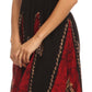 Sakkas Jaya Sleeveless Adjustable Tea Length Tube Top Embroidered Tie Dye Dress