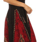 Sakkas Jaya Sleeveless Adjustable Tea Length Tube Top Embroidered Tie Dye Dress