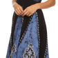 Sakkas Jaya Sleeveless Adjustable Tea Length Tube Top Embroidered Tie Dye Dress