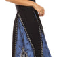 Sakkas Jaya Sleeveless Adjustable Tea Length Tube Top Embroidered Tie Dye Dress