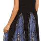 Sakkas Jaya Sleeveless Adjustable Tea Length Tube Top Embroidered Tie Dye Dress