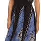 Sakkas Jaya Sleeveless Adjustable Tea Length Tube Top Embroidered Tie Dye Dress