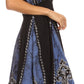 Sakkas Jaya Sleeveless Adjustable Tea Length Tube Top Embroidered Tie Dye Dress