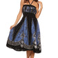 Sakkas Jaya Sleeveless Adjustable Tea Length Tube Top Embroidered Tie Dye Dress