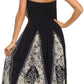 Sakkas Jaya Sleeveless Adjustable Tea Length Tube Top Embroidered Tie Dye Dress