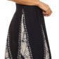 Sakkas Jaya Sleeveless Adjustable Tea Length Tube Top Embroidered Tie Dye Dress